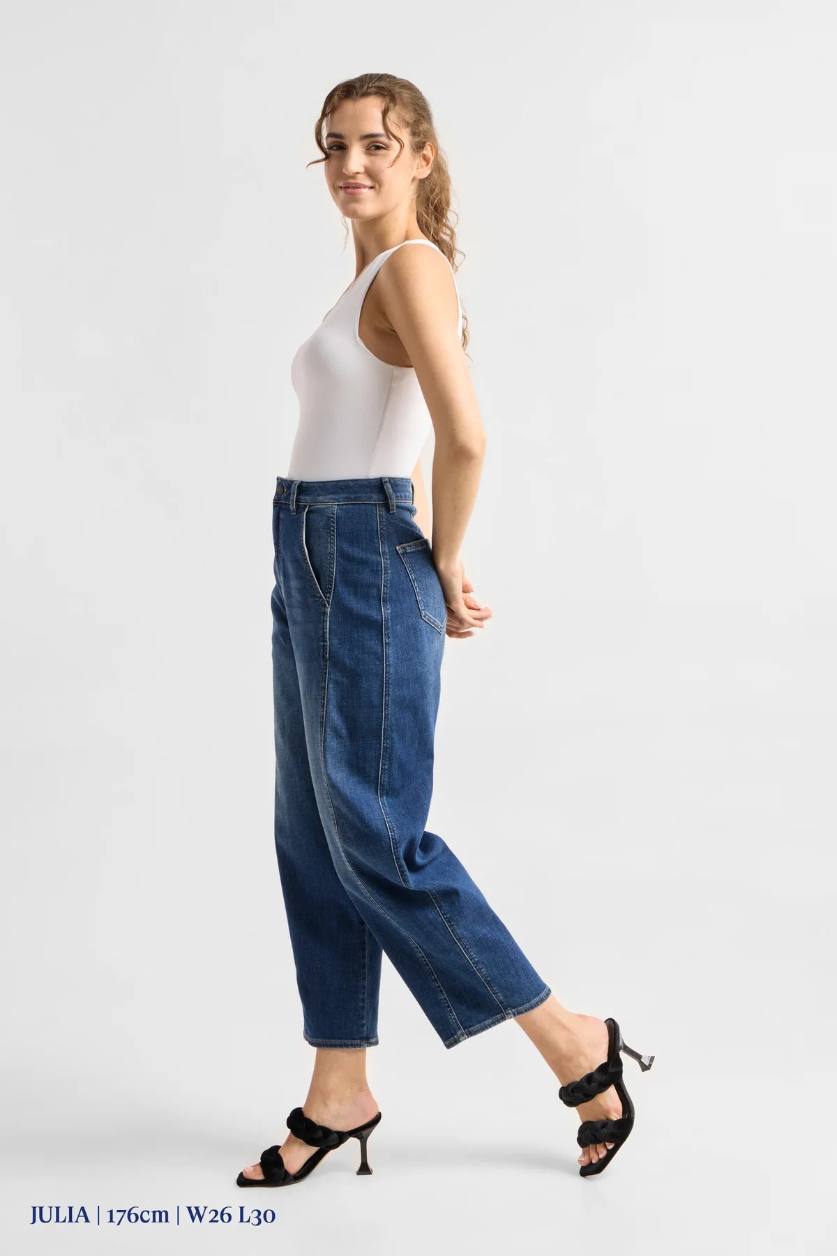 Dawn Denim - MOONDUST Soft Denim - Wide Barrel leg Vintage Blue