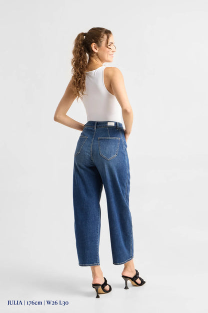 Dawn Denim - MOONDUST Soft Denim - Wide Barrel leg Vintage Blue
