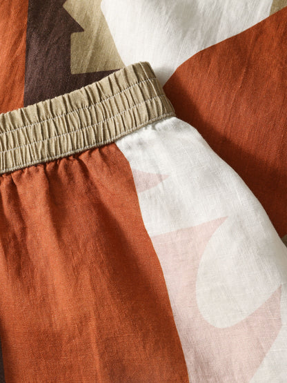 KCA - Linen print maxi skirt Multi color AOP - WERTE FREUNDE