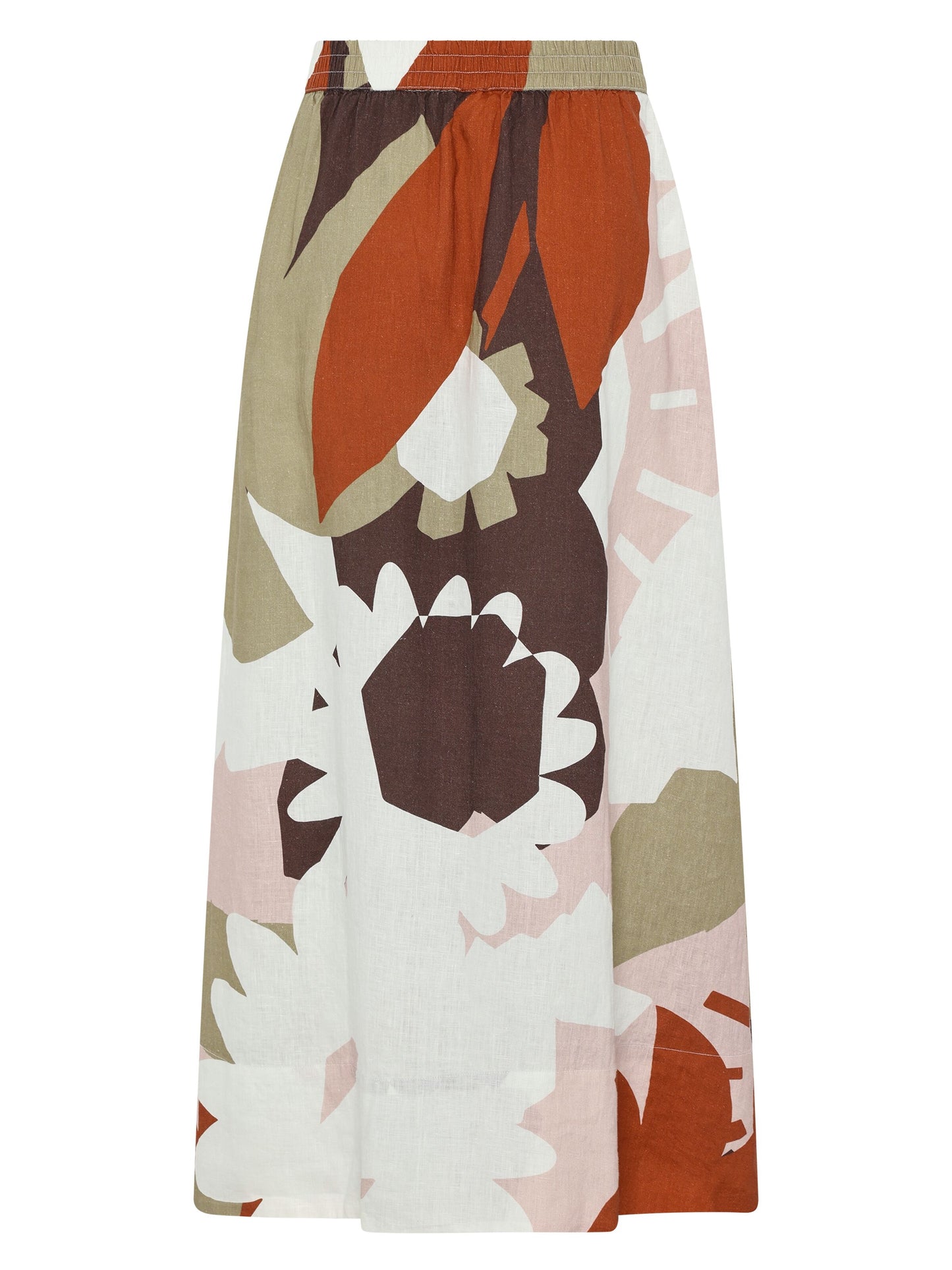 KCA - Linen print maxi skirt Multi color AOP - WERTE FREUNDE