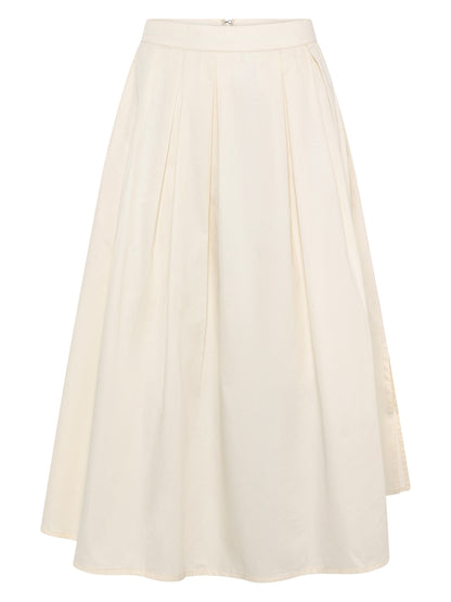 KCA - Satin pleat skirt Egret - WERTE FREUNDE