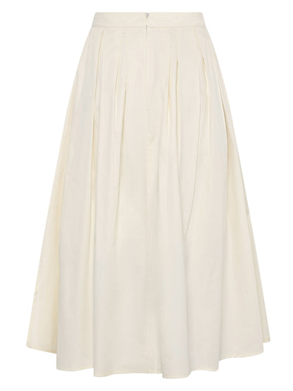KCA - Satin pleat skirt Egret - WERTE FREUNDE