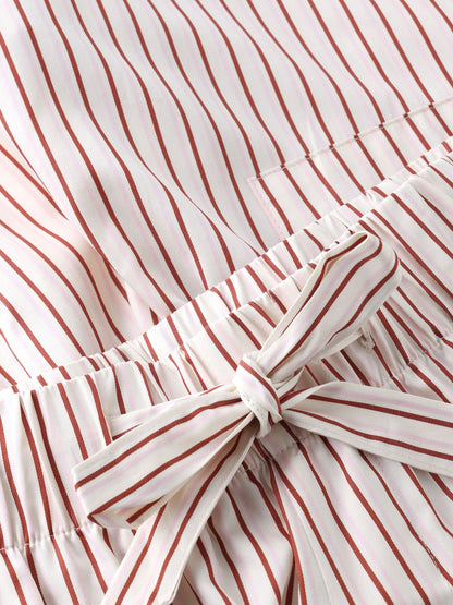 KCA - Nova relaxed satin shorts Red Stripe - WERTE FREUNDE