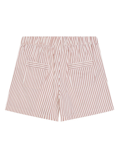 KCA - Nova relaxed satin shorts Red Stripe - WERTE FREUNDE
