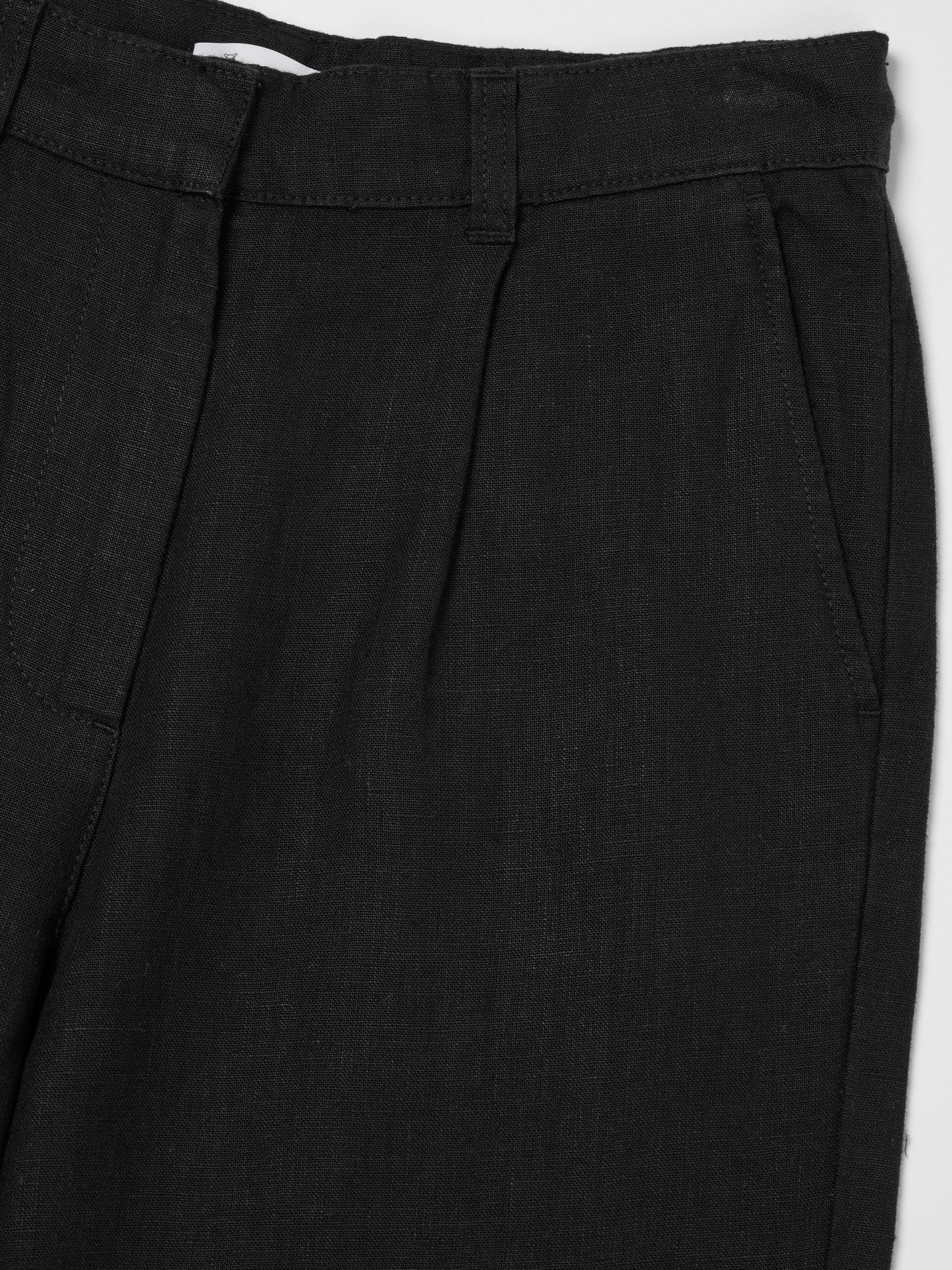 KCA - POSEY wide mid-rise linen pants Black Jet
