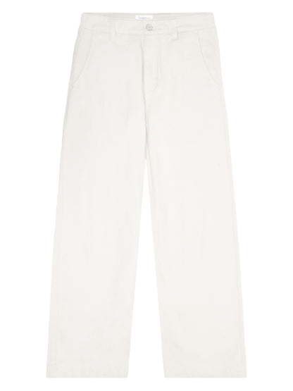 KCA - GALE straight mid-rise garment dyed twill 5-pocket pants - Vegan Egret