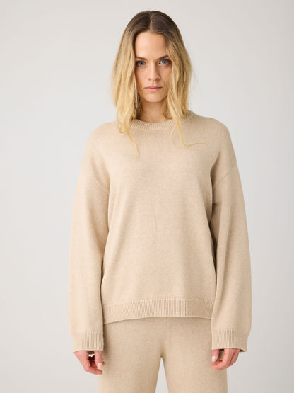 KCA - Cashmere crew neck sweater Light feather gray - WERTE FREUNDE