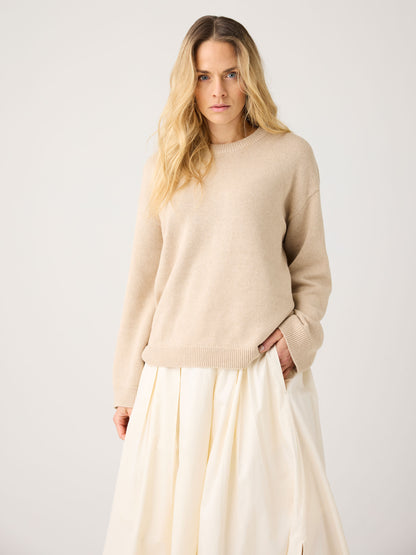 KCA - Cashmere crew neck sweater Light feather gray - WERTE FREUNDE