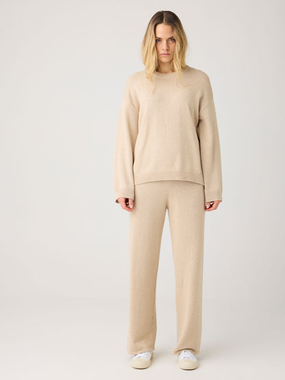 KCA - Cashmere crew neck sweater Light feather gray - WERTE FREUNDE