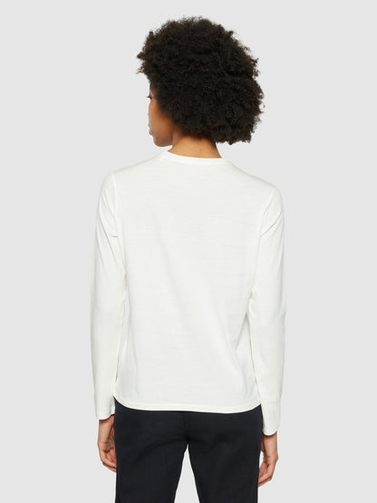 KCA - Basic pima cotton long sleeve t-shirt - Vegan Egret