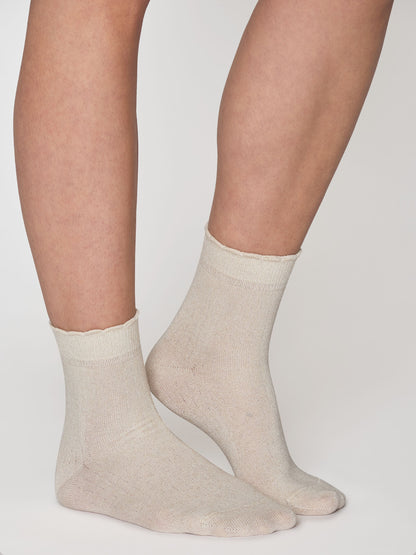 KCA - Single pack Pointelle lurex socks Star White