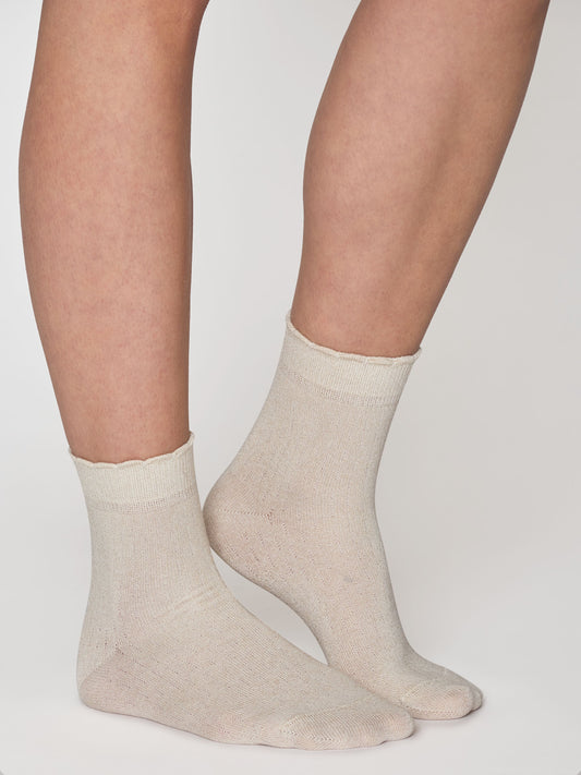 KCA - Single pack Pointelle lurex socks Star White