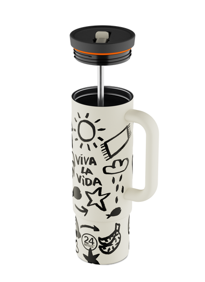 24Bottles - Strohhalmbecher Viva la Vida 800ml