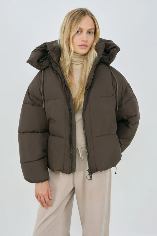 embassy - ZONZA PUFFER JACKET BLACK OLIVE