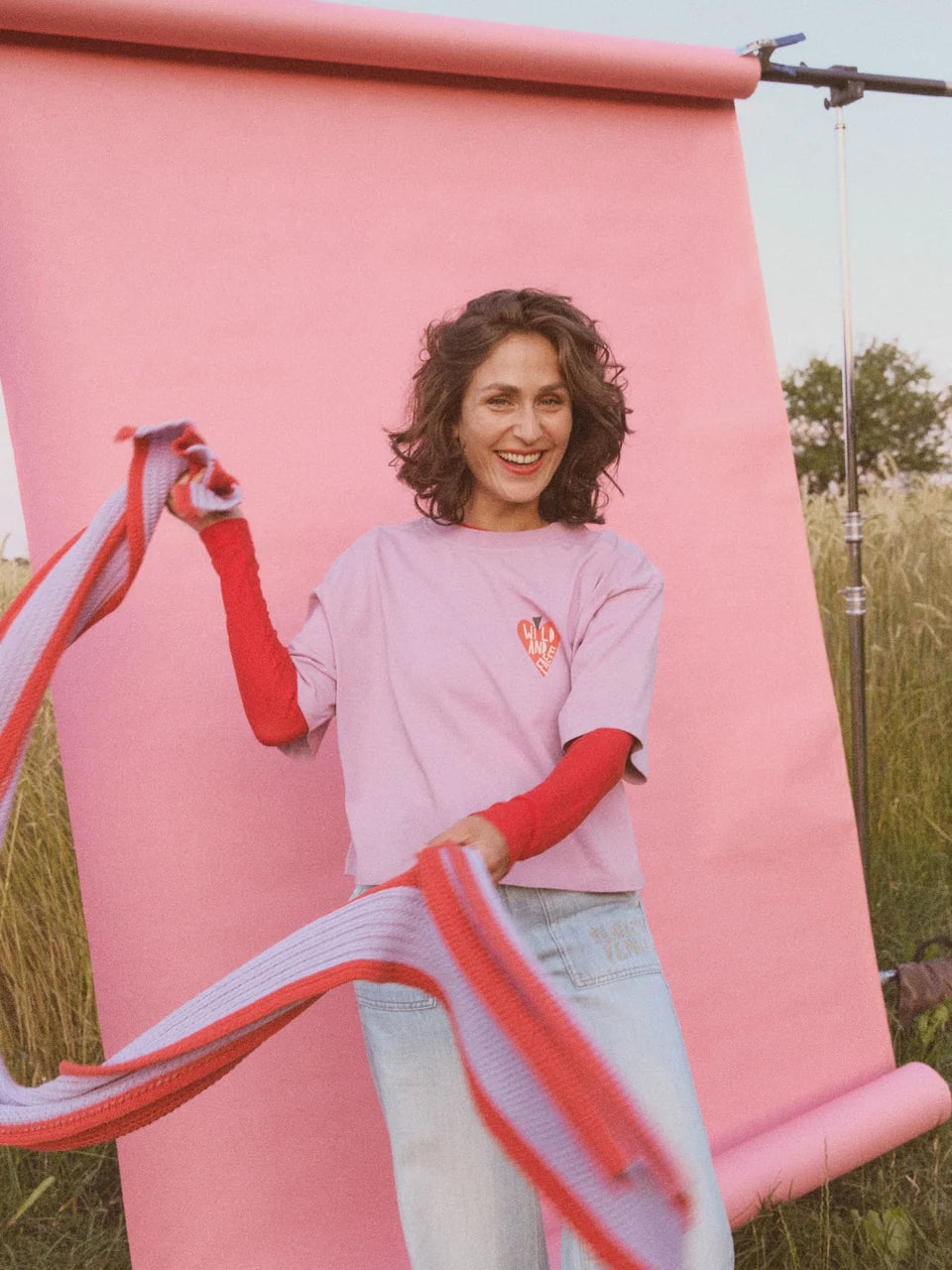 LANIUS - Oversized Statementshirt berry