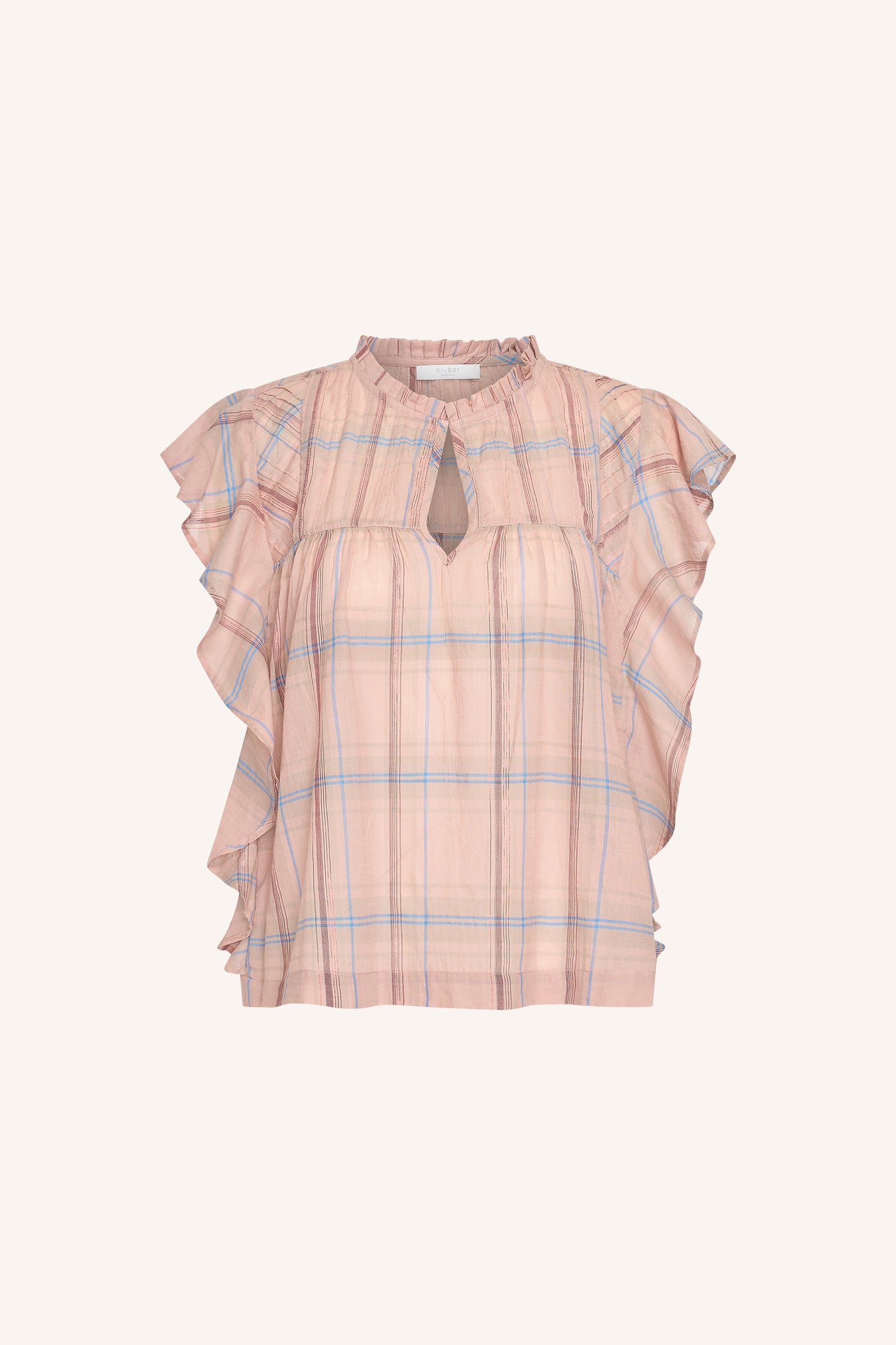 by-bar - danee pink check blouse blush pink check - WERTE FREUNDE