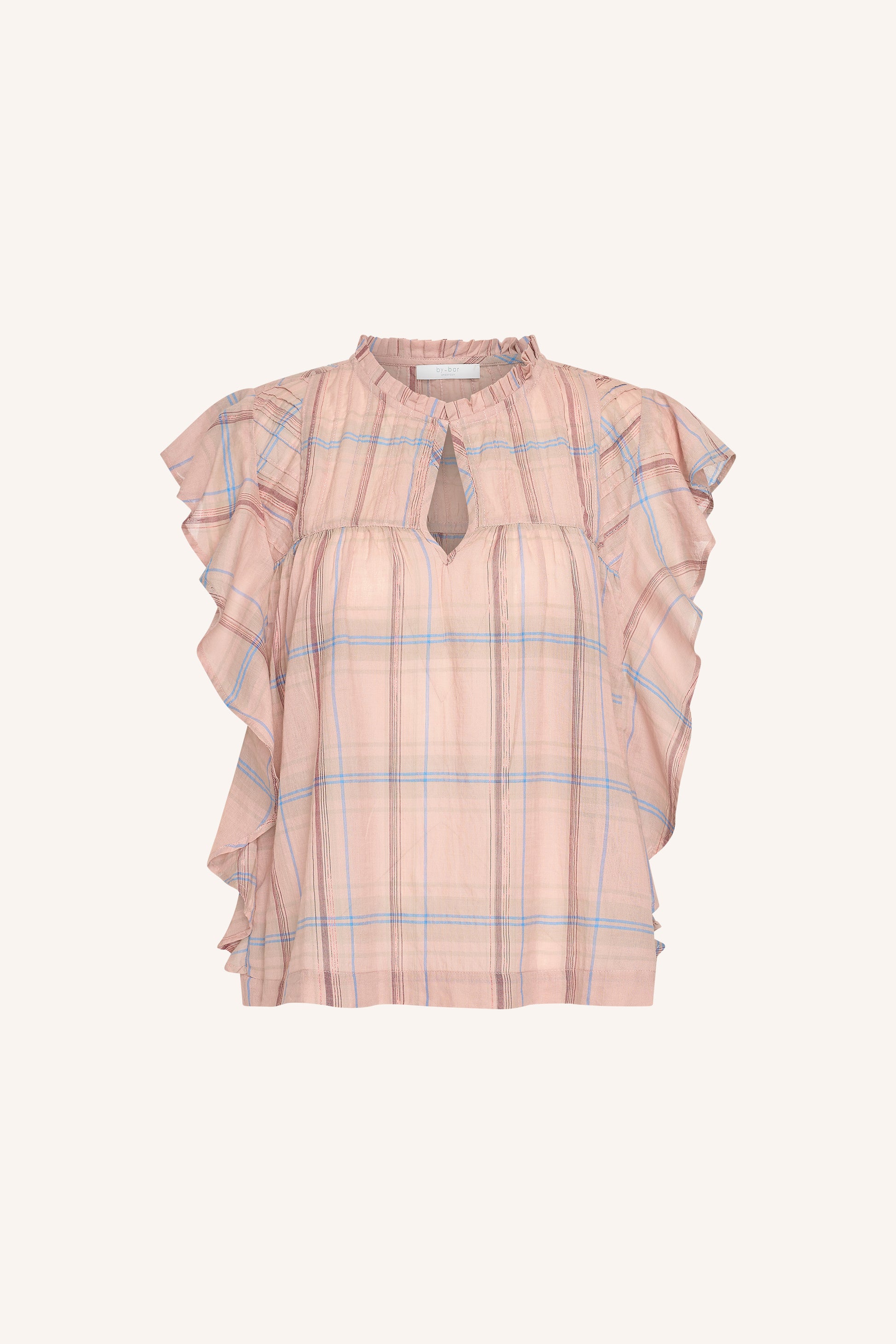 by-bar - danee pink check blouse blush pink check - WERTE FREUNDE