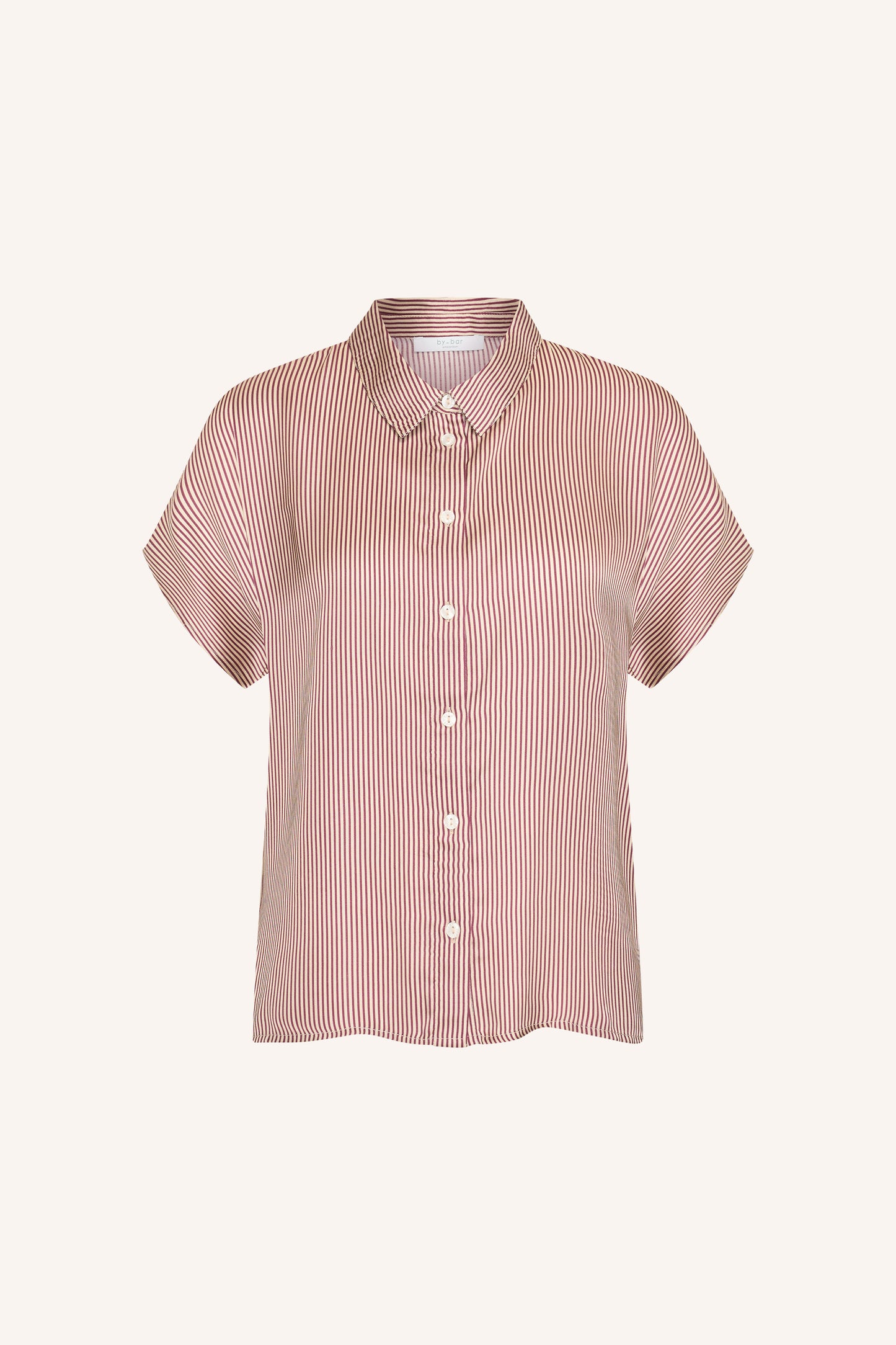 by-bar - karly viscose stripe blouse wine stripe - WERTE FREUNDE