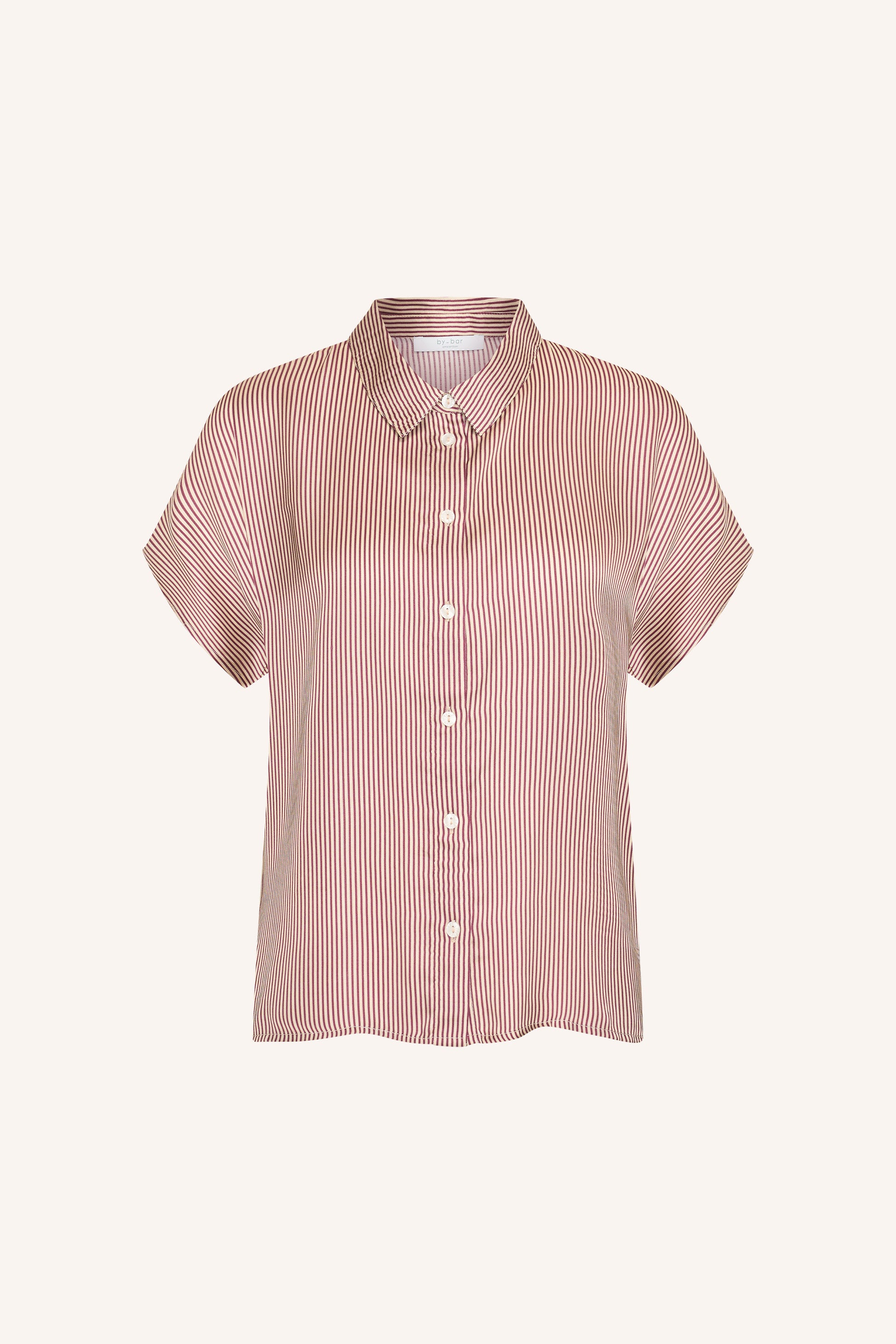 by-bar - karly viscose stripe blouse wine stripe - WERTE FREUNDE