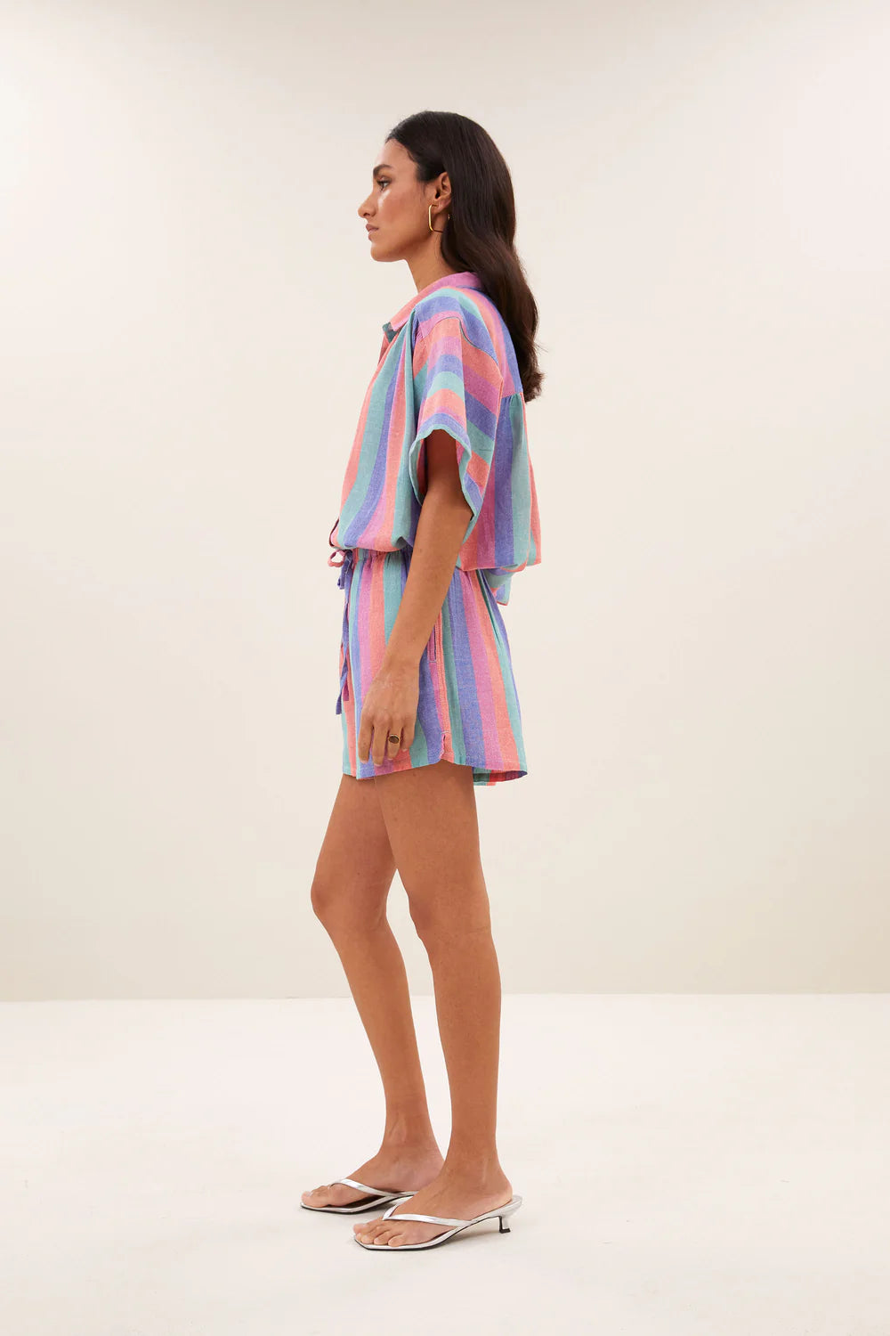 by-bar - sunny rainbow pleats blouse rainbow stripe - WERTE FREUNDE