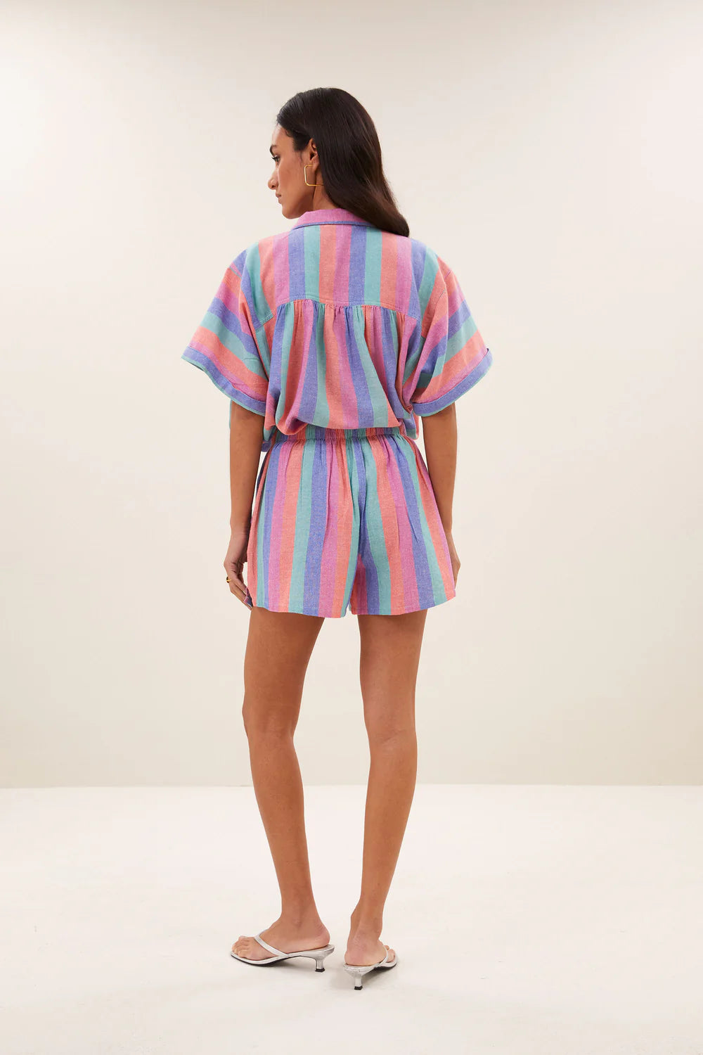 by-bar - sunny rainbow pleats blouse rainbow stripe - WERTE FREUNDE