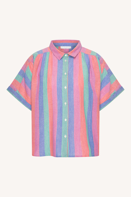 by-bar - sunny rainbow pleats blouse rainbow stripe - WERTE FREUNDE