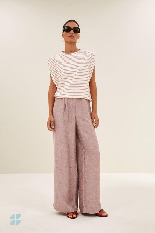 by-bar - diede heavy jersey stripe top sunset rose stripe - WERTE FREUNDE