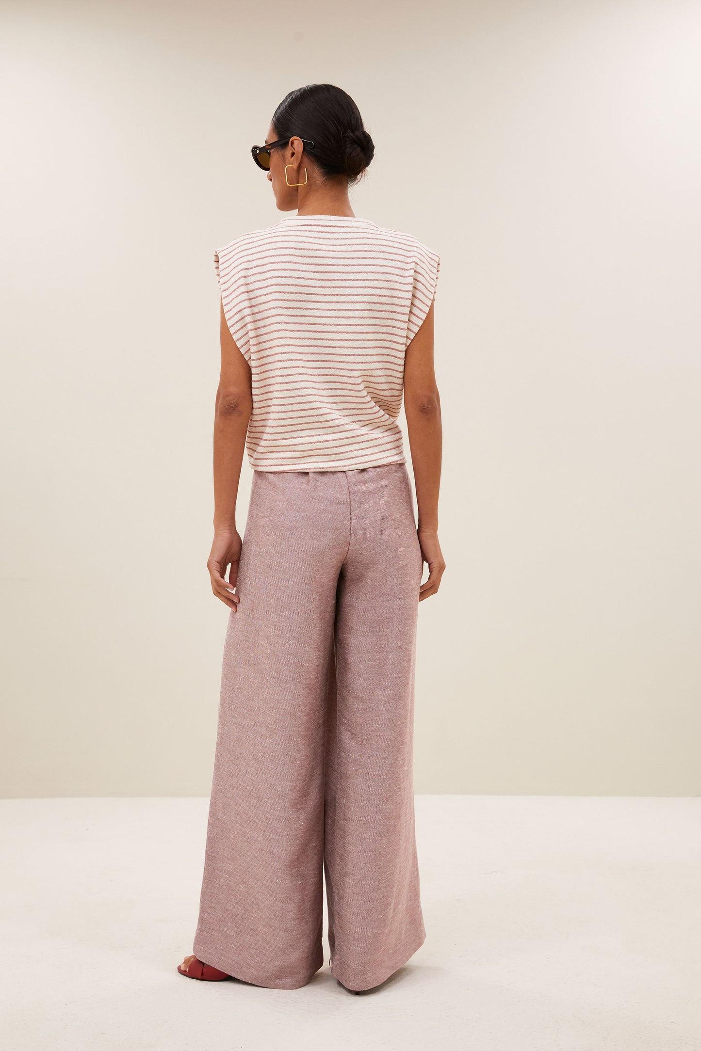 by-bar - diede heavy jersey stripe top sunset rose stripe - WERTE FREUNDE