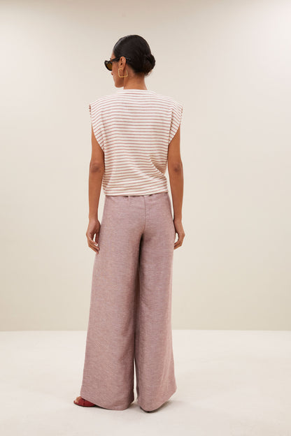 by-bar - diede heavy jersey stripe top sunset rose stripe - WERTE FREUNDE