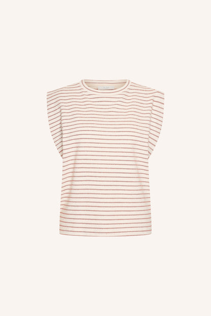by-bar - diede heavy jersey stripe top sunset rose stripe - WERTE FREUNDE