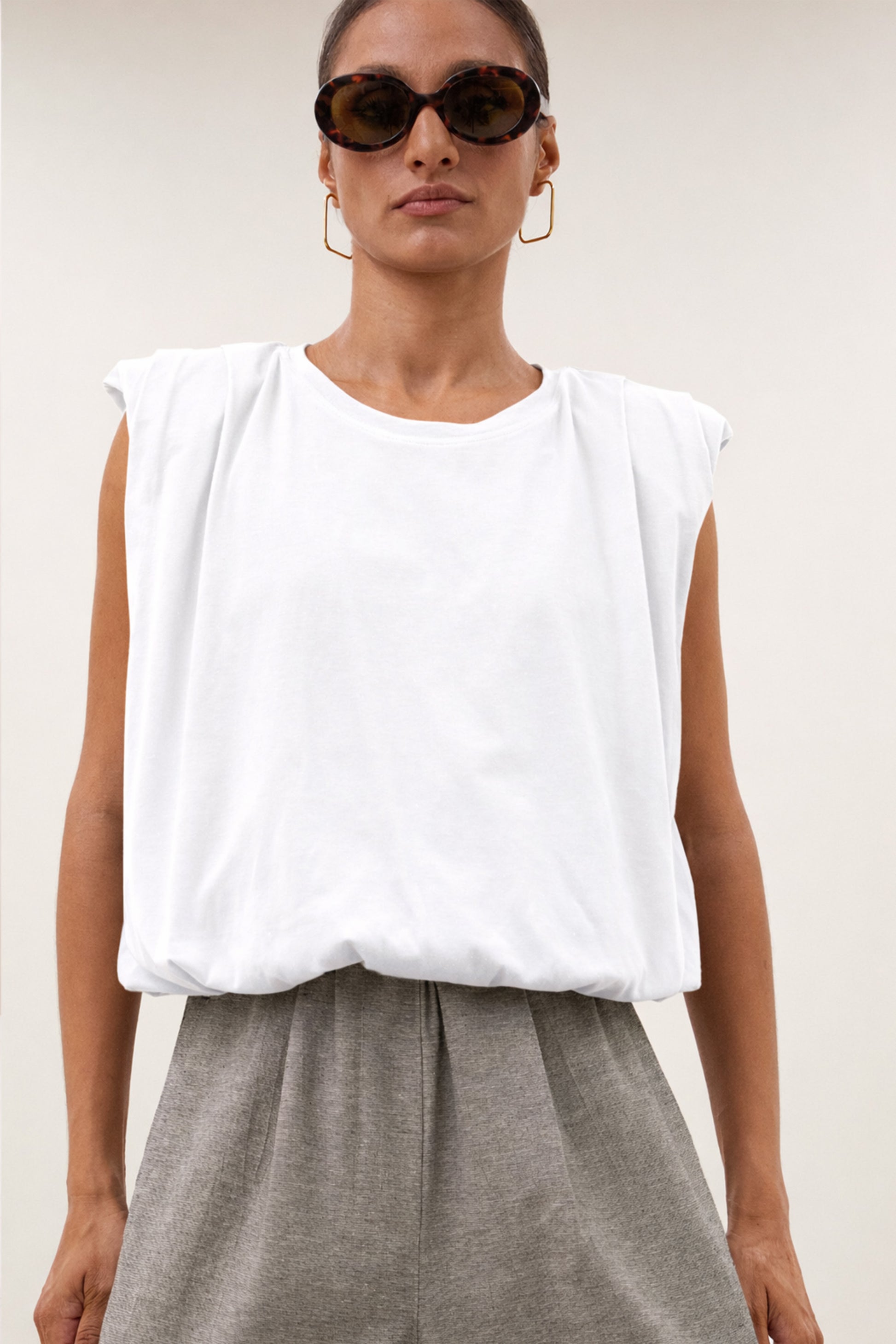 by-bar - nilou jersey top off white - WERTE FREUNDE