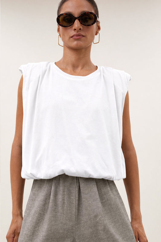 by-bar - nilou jersey top off white - WERTE FREUNDE