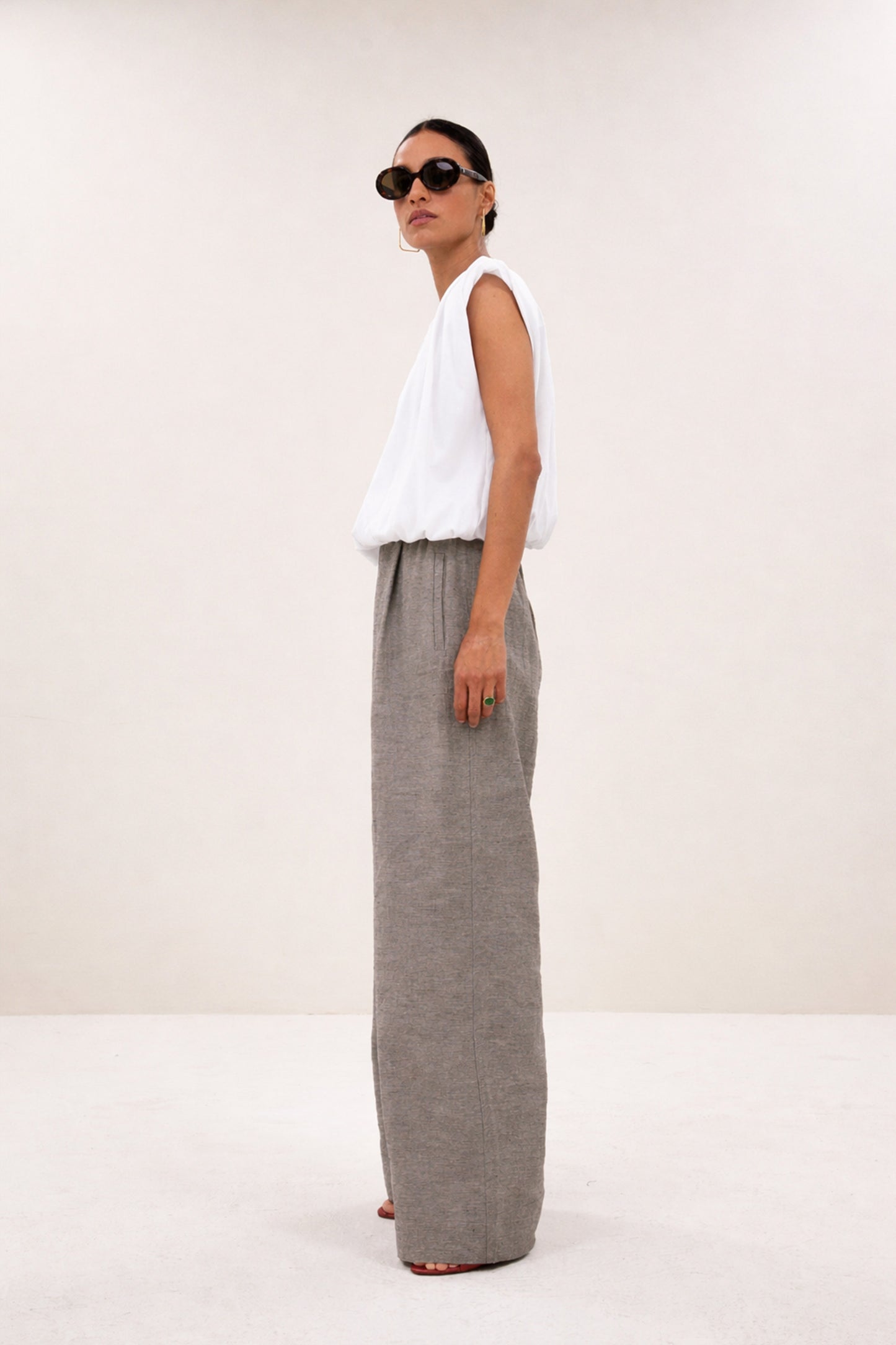 by-bar - nilou jersey top off white - WERTE FREUNDE