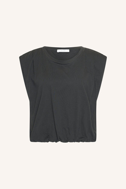 by-bar - nilou jersey top jet black - WERTE FREUNDE