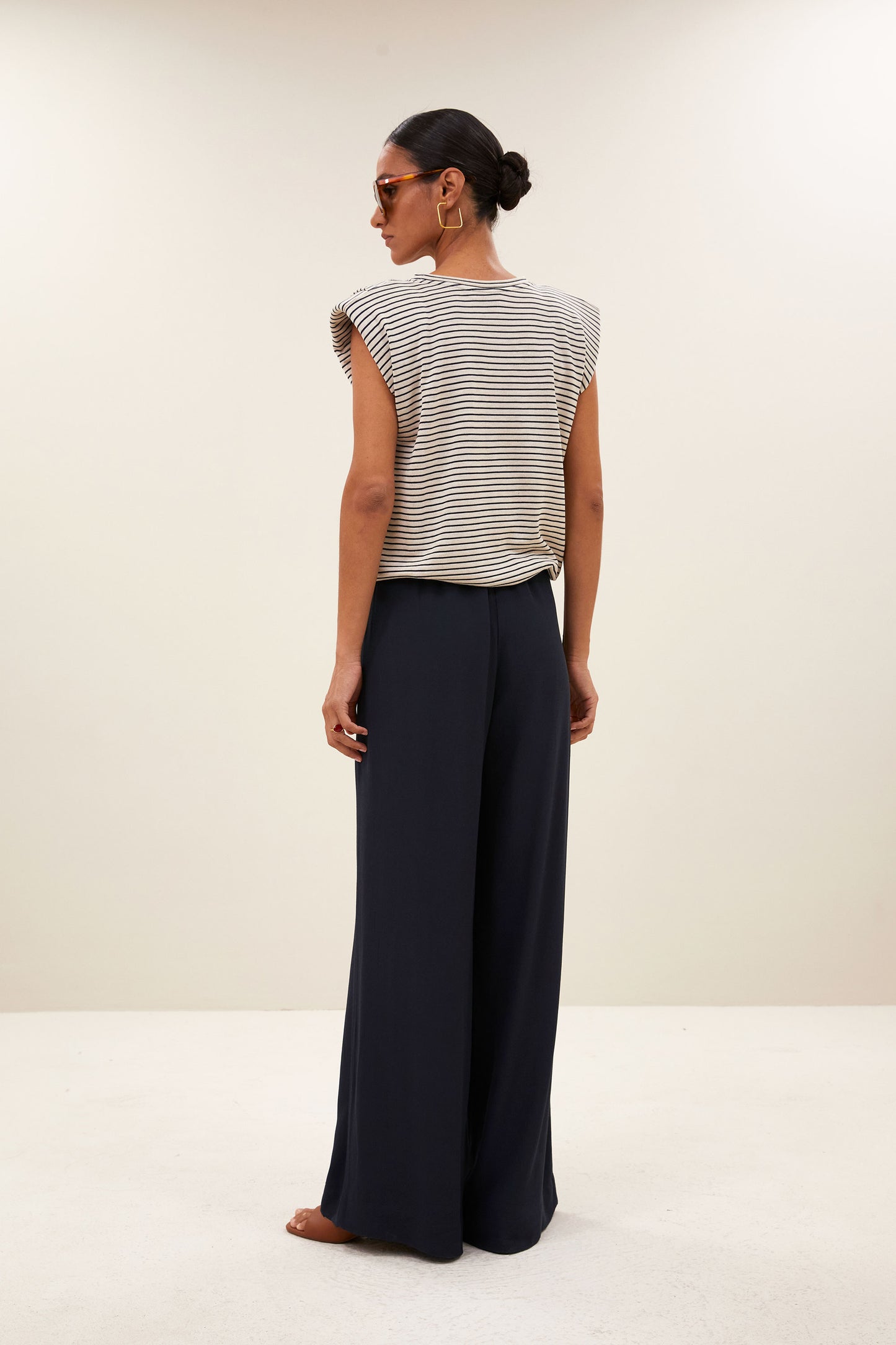 by-bar - nilou small stripe top admiral blue stripe - WERTE FREUNDE