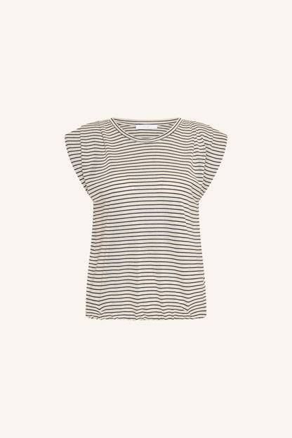 by-bar - nilou small stripe top admiral blue stripe - WERTE FREUNDE