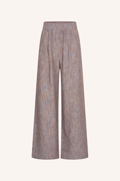 by-bar - benji melange stripe pants iced coffee stripe - WERTE FREUNDE