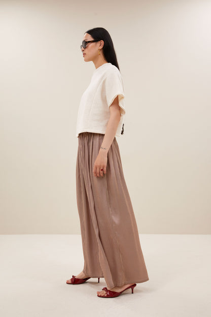 by-bar - reva viscose stripe skirt wine stripe - WERTE FREUNDE
