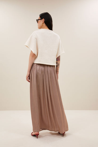 by-bar - reva viscose stripe skirt wine stripe - WERTE FREUNDE