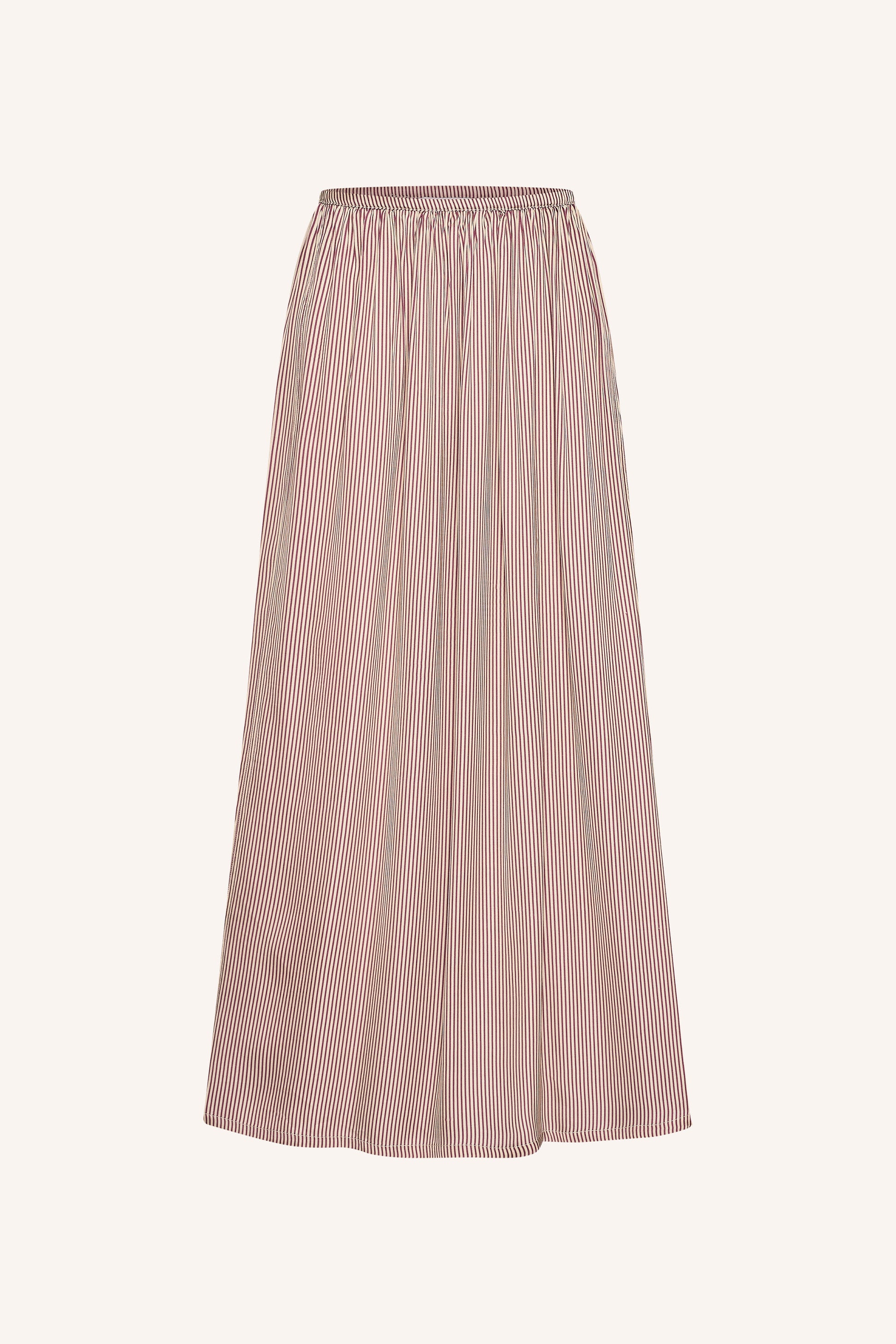 by-bar - reva viscose stripe skirt wine stripe - WERTE FREUNDE