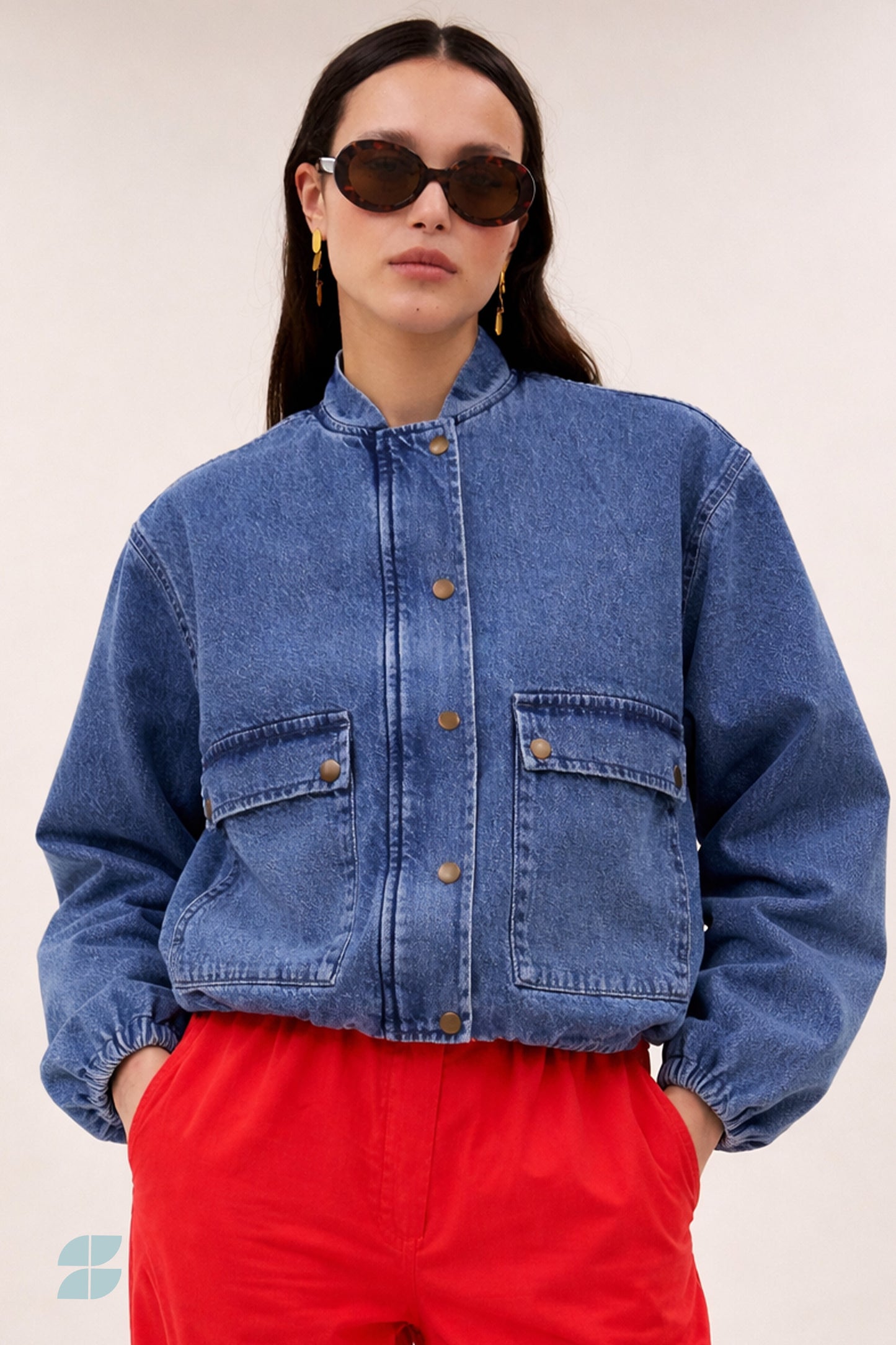 by-bar - maggie denim jacket mid denim - WERTE FREUNDE