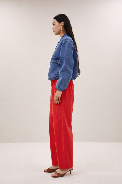 by-bar - maggie denim jacket mid denim - WERTE FREUNDE