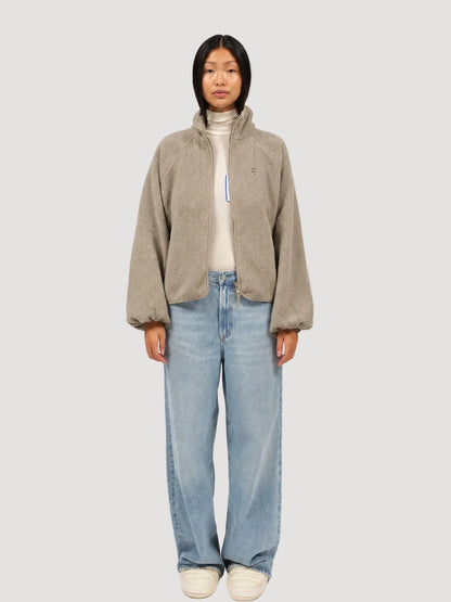 embassy - CALI FLEECE JACKET PALE OLIVE