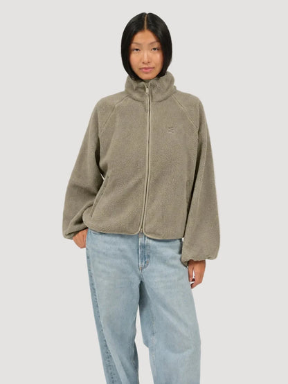 embassy - CALI FLEECE JACKET PALE OLIVE