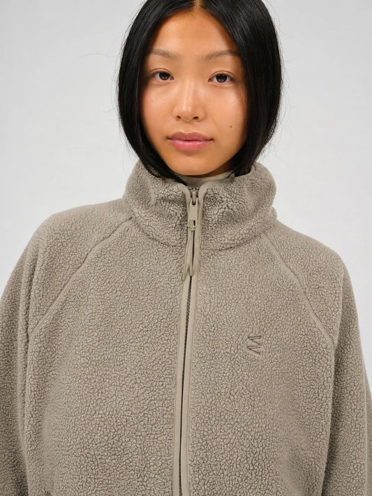 embassy - CALI FLEECE JACKET PALE OLIVE