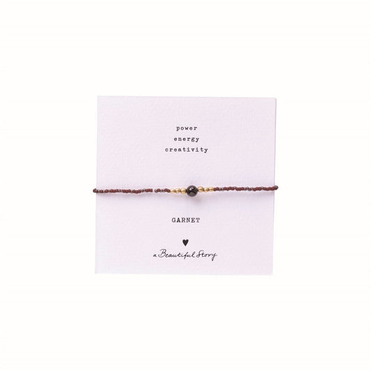 a beautiful story - Iris Card Garnet Bracelet goldfarbig