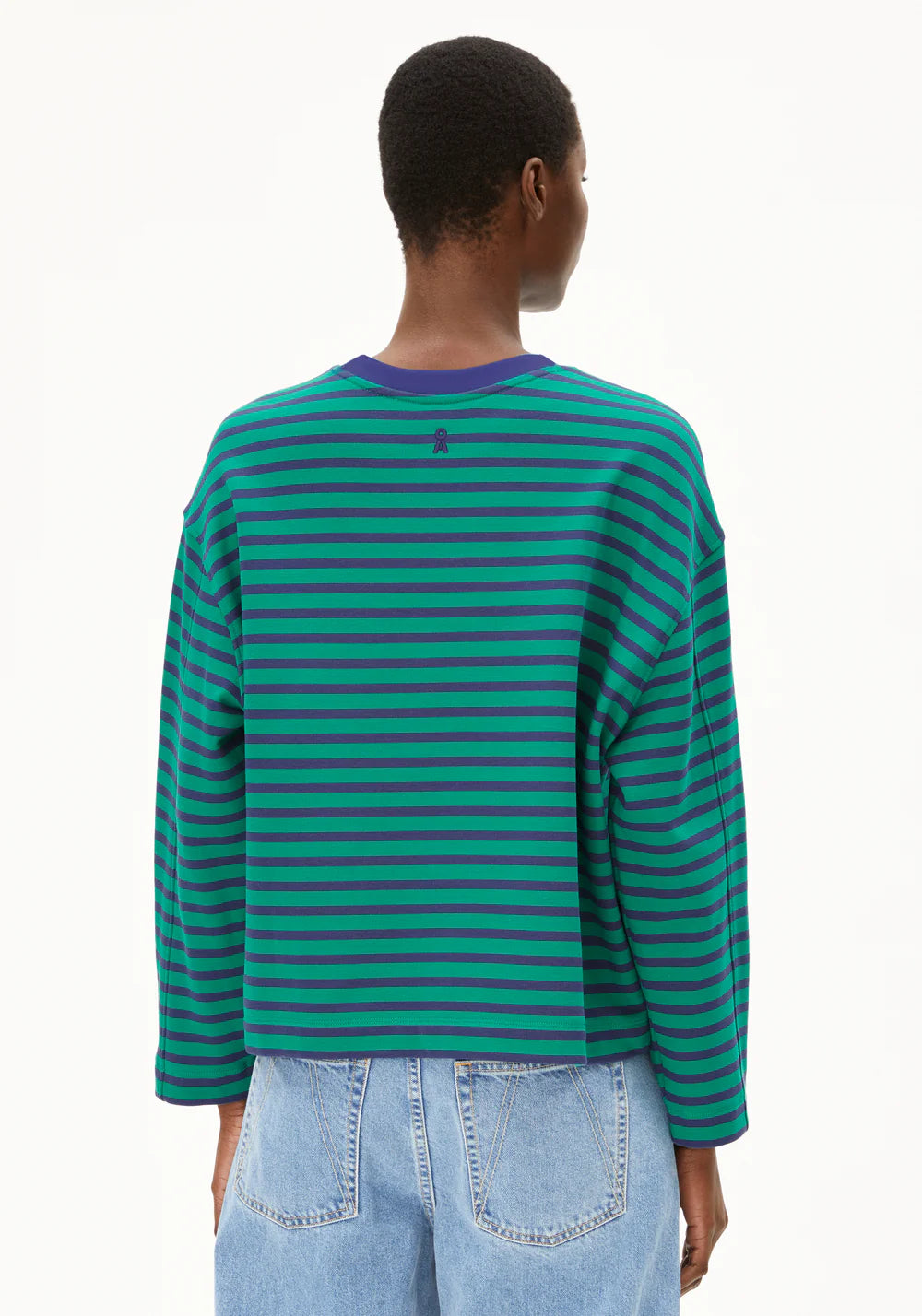Armedangels - FRANKAA MAARLEN STRIPE Sweatshirts emerald green-blue noon - WERTE FREUNDE