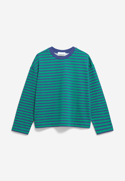 Armedangels - FRANKAA MAARLEN STRIPE Sweatshirts emerald green-blue noon - WERTE FREUNDE