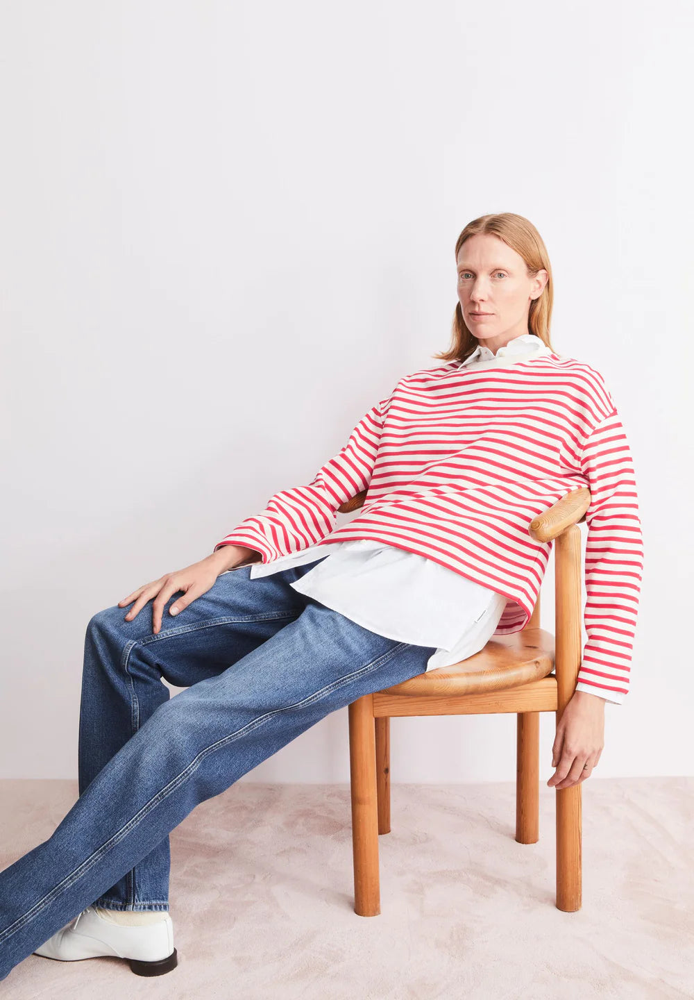 Armedangels - FRANKAA MAARLEN GESTREIFTES SWEATSHIRT undyed-mars red - WERTE FREUNDE