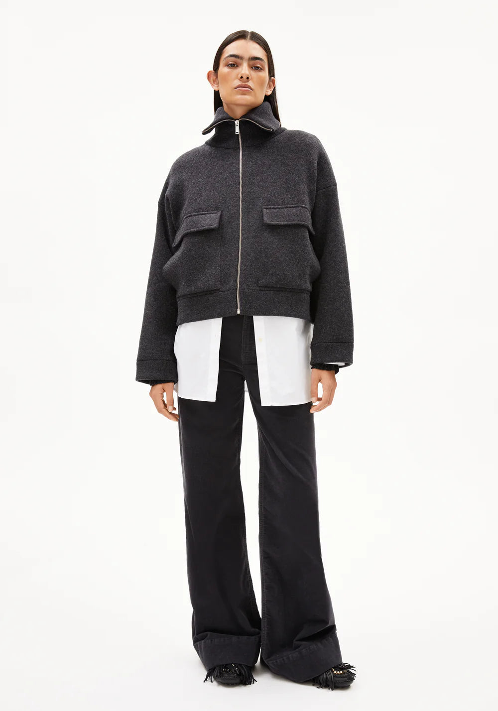 Armedangels - JOANIAAS Jacken/Outerwear Strick steel melange - WERTE FREUNDE